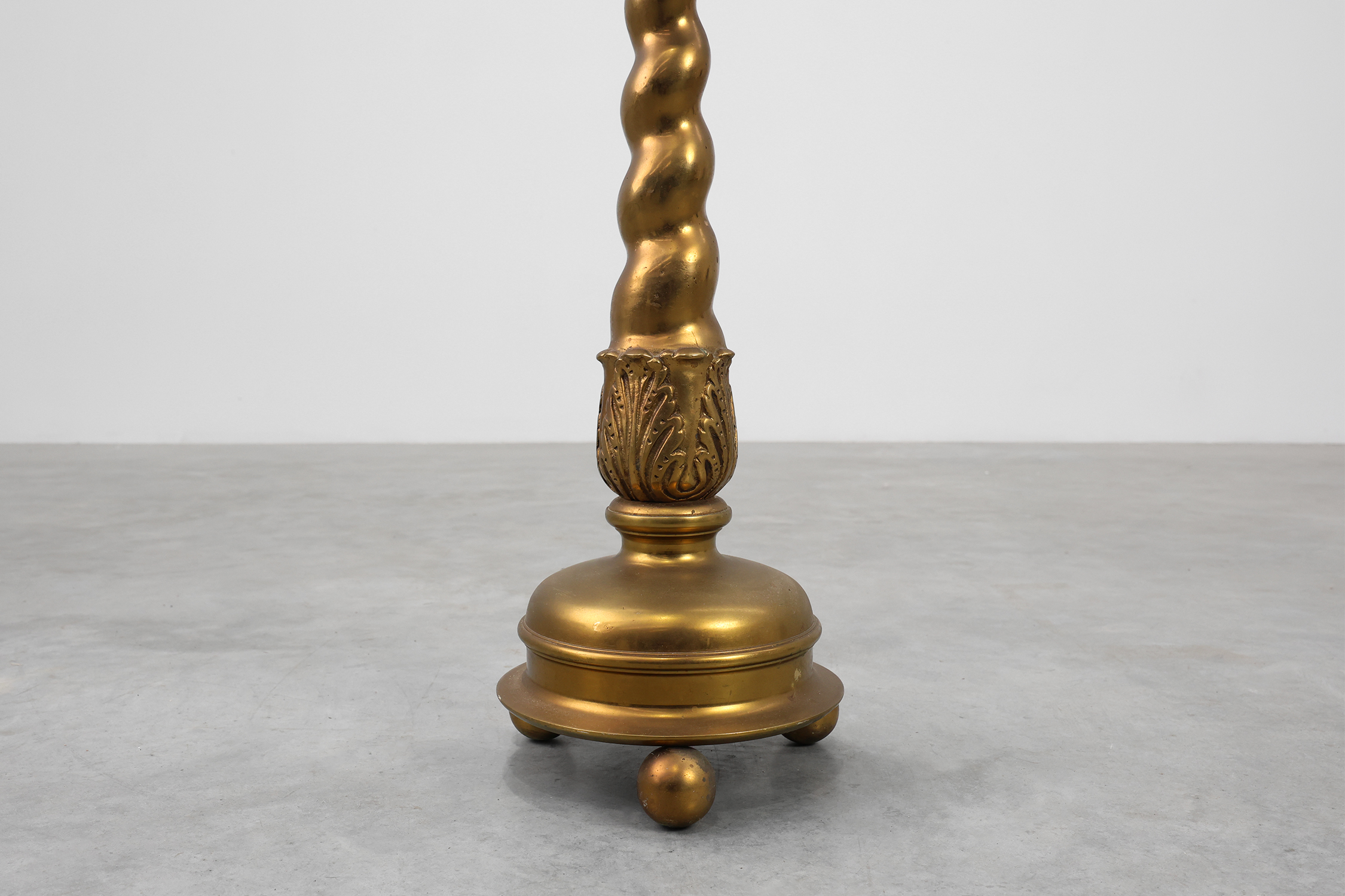 Art Deco side table or pedestal with green marble top and bronze base, Belgium ca. 1925thumbnail